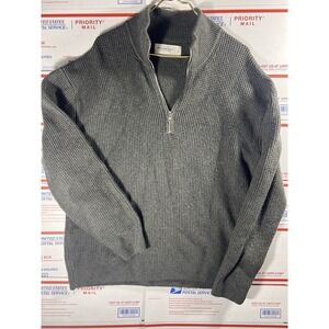 Abercrombie And Fitch Quarter Zip Pullover Men's Large L Gray Thick Soft Sweater